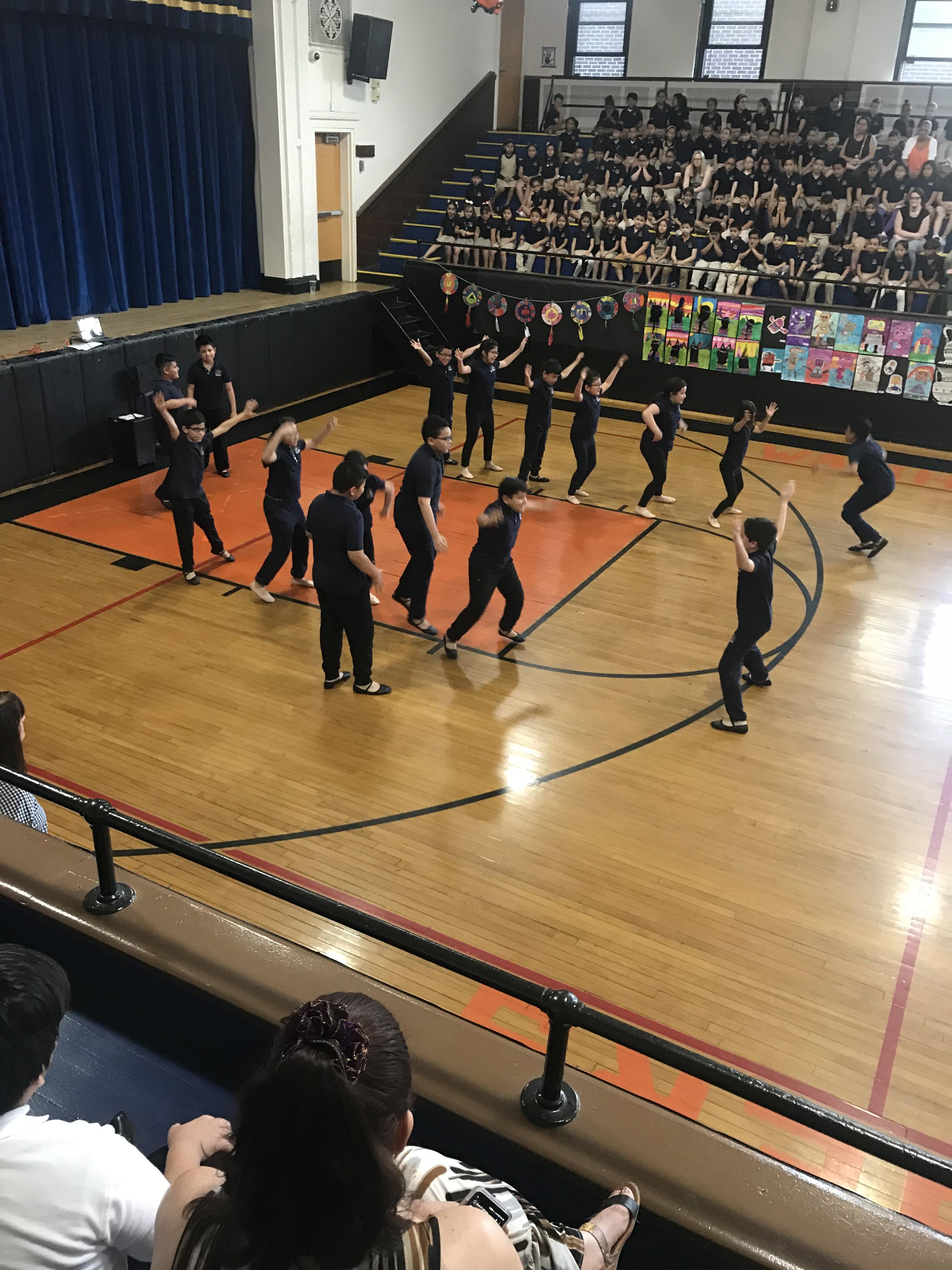 students dancing