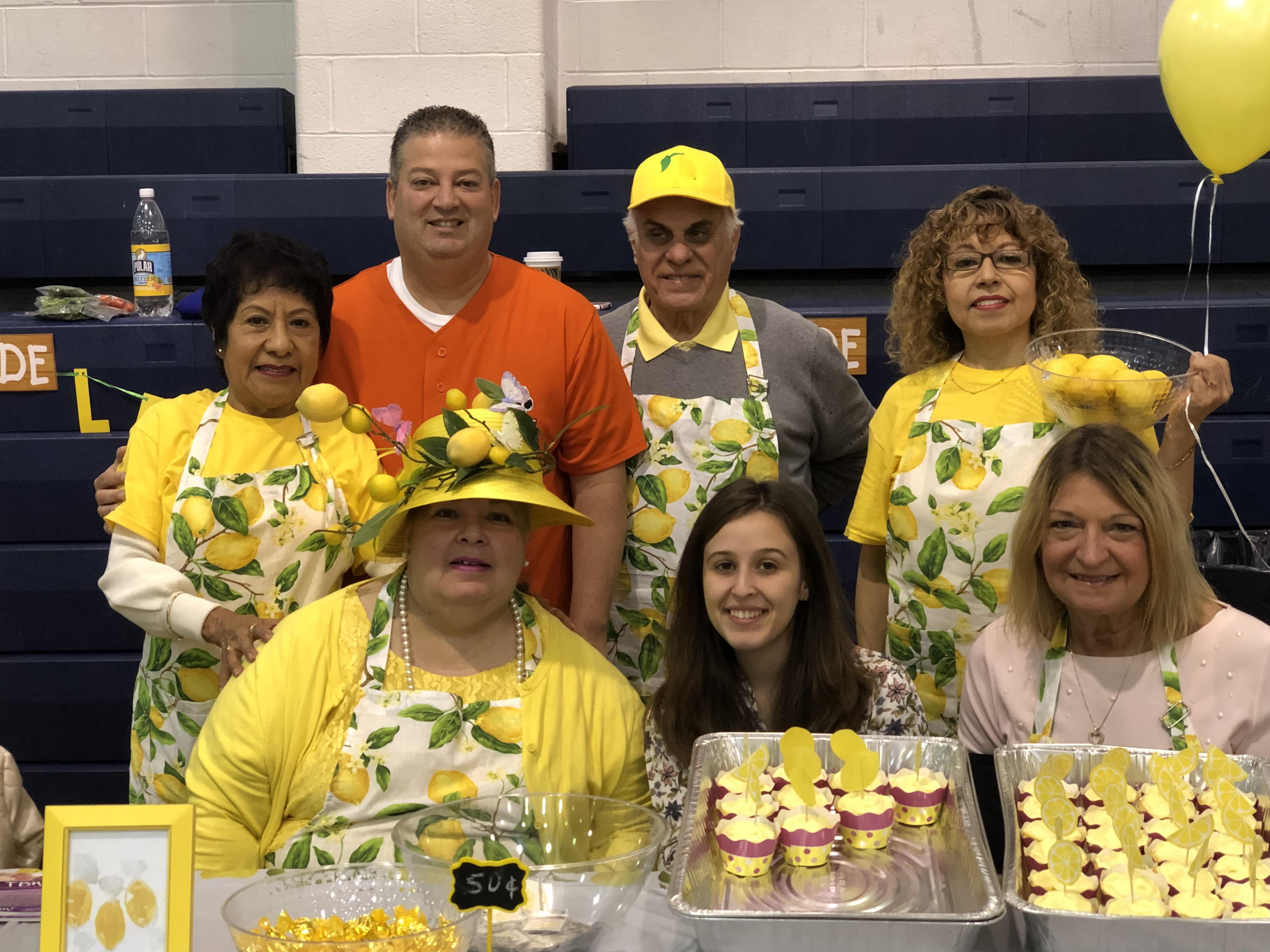 Mr. Rivera with Washington Staff at the table with fresh lemonade and lemon cupcakes