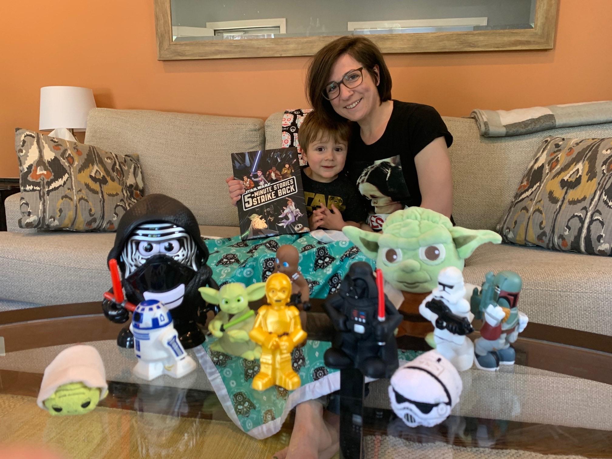 Mom with son and Star War things