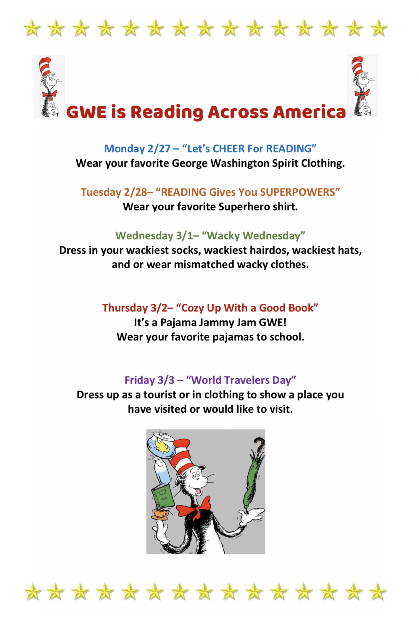 Read Across America is coming up at the Washington School