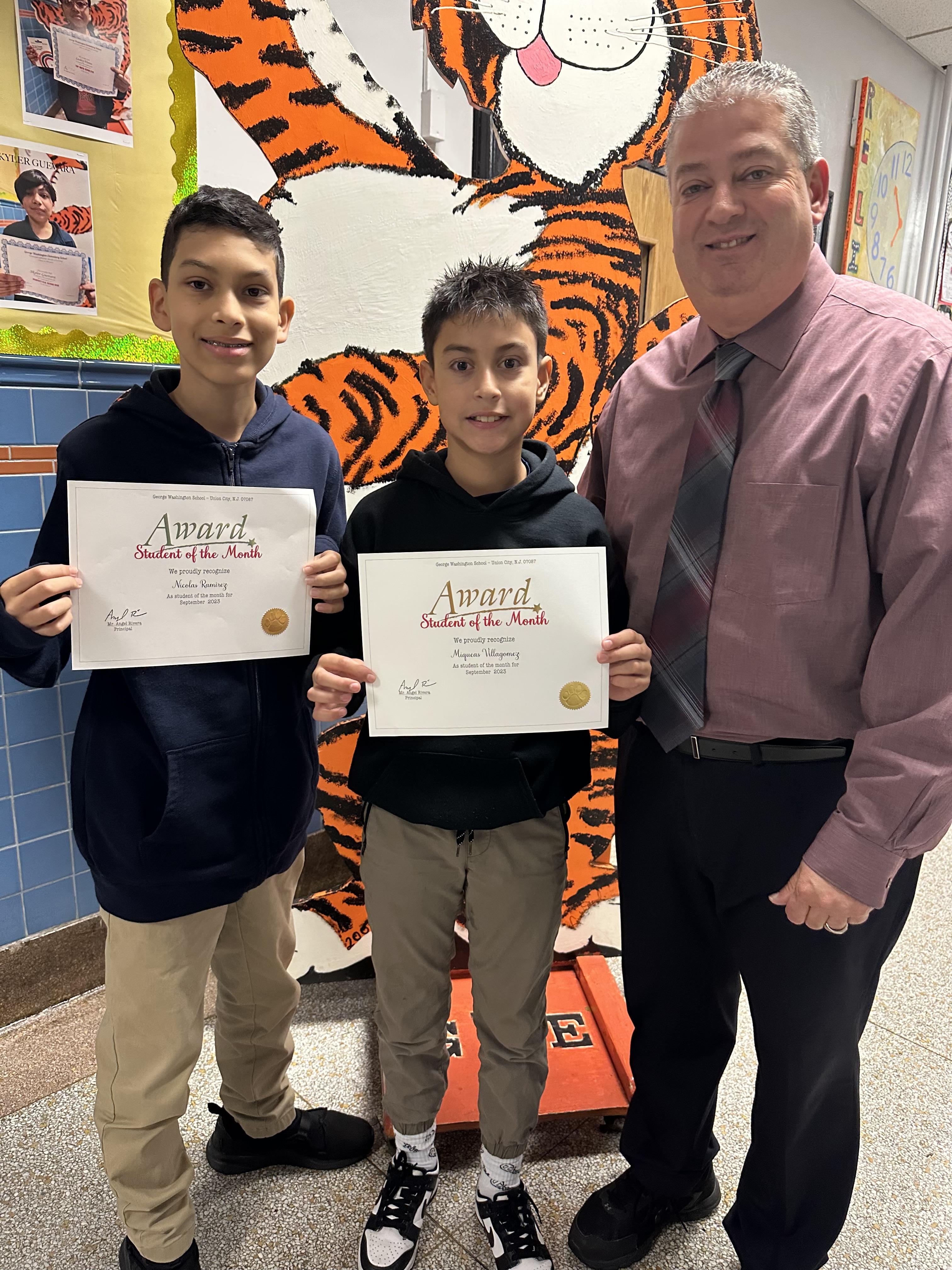 Washington School-September 2023 Students of The Month