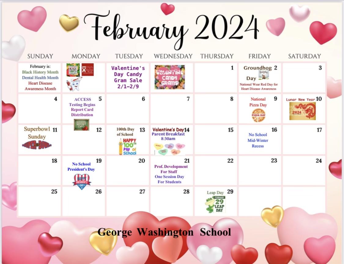 February 2024 Calendar-Washington School